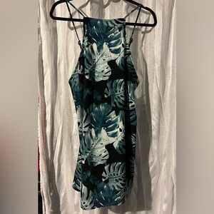 Tropical Leaf Print Dress